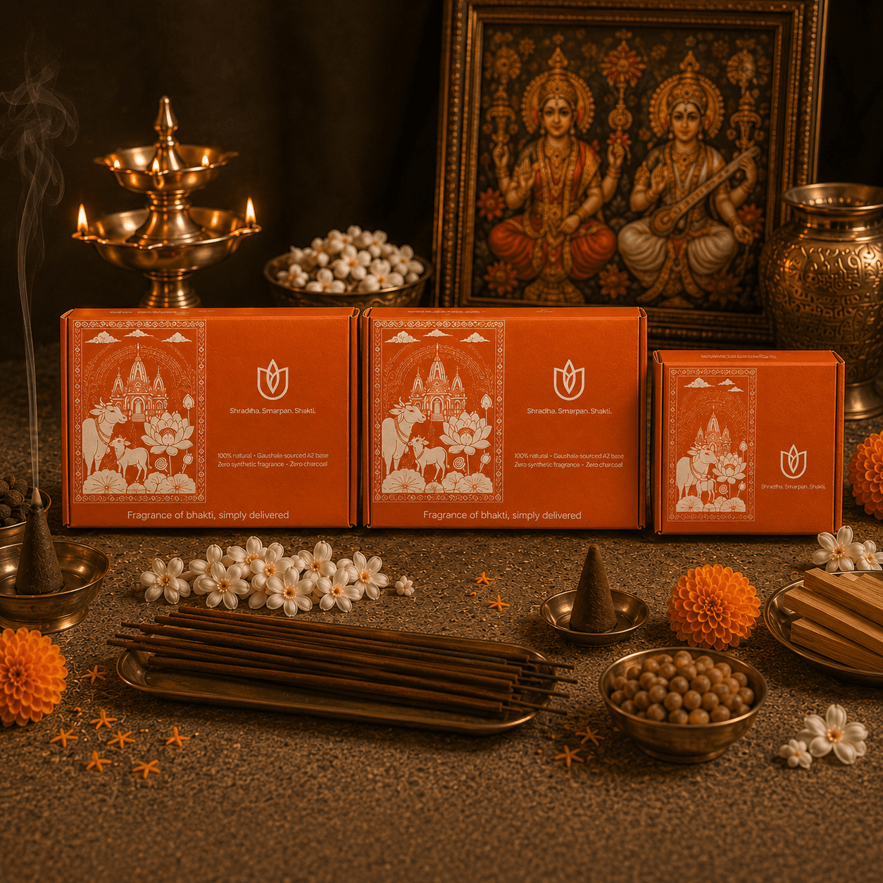Money Saver Combo Deal- 3 Flavour 8 Inch Dhoop Sticks Pack, Dhoop Cone Pack & Havan Cup Pack 3